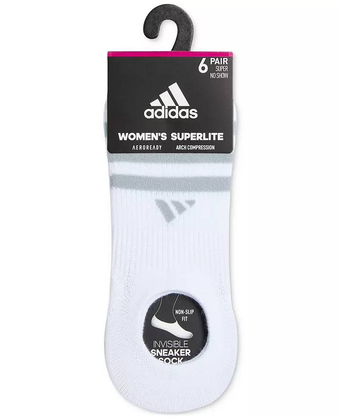Adidas Women's 6-Pk. Superlite 3.0 Super No Show Socks Women's Fashion Shoes & Accessories
