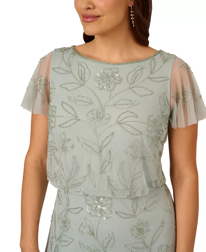 Adrianna Papell Plus Size Beaded Gown Dress Women's Fashion Shoes & Accessories