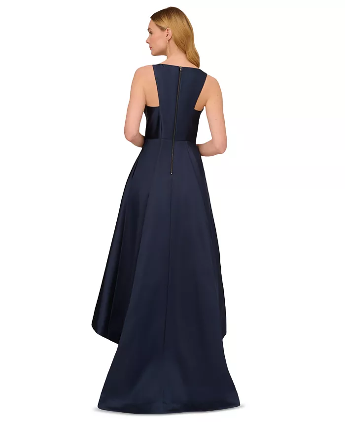 Adrianna Papell Women's High-Low Mikado Sleeveless Gown Women's Fashion Shoes & Accessories
