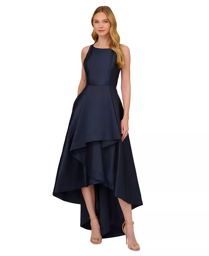 Adrianna Papell Women's High-Low Mikado Sleeveless Gown Women's Fashion Shoes & Accessories