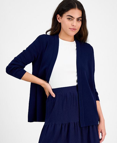AK Anne Klein Women's Newport Kissing Front Cardigan Women's Fashion Shoes & Accessories