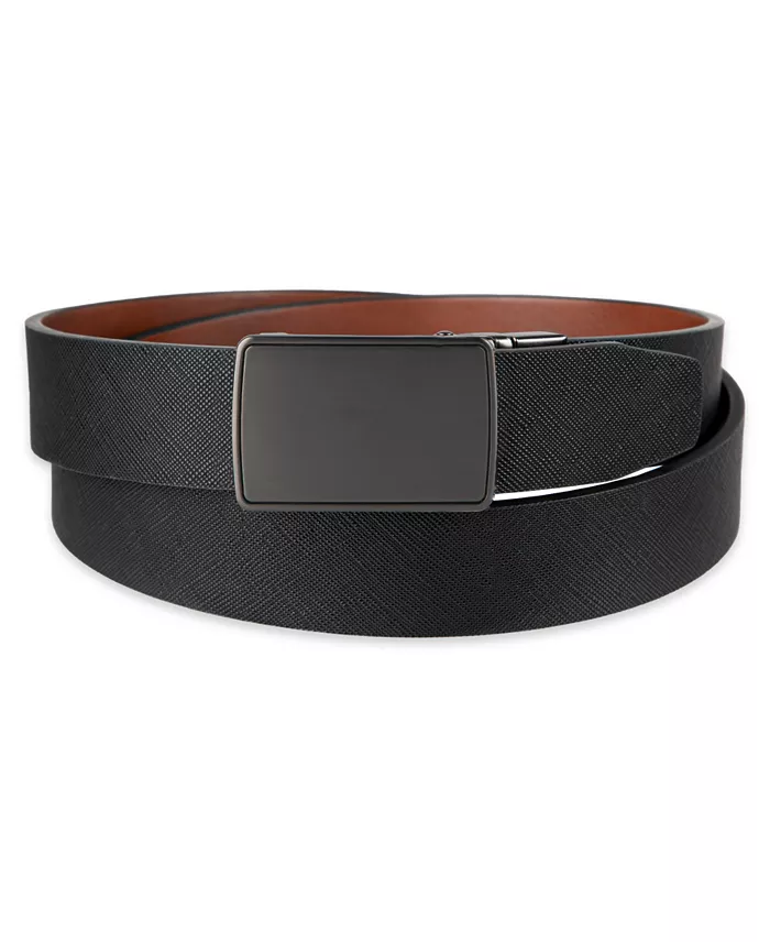 Alfani Men's 2-In-1 Reversible AlfaTech Custom Fit Pressure Locking Plaque Buckle Belt Men's Fashion & Accessories