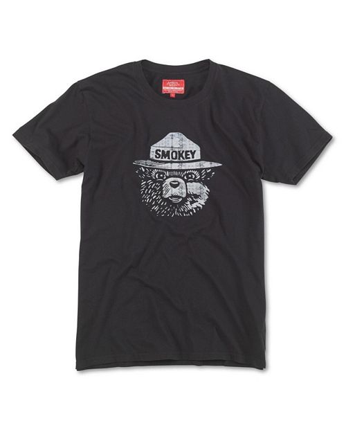American Needle Men's and Women's Black Smokey the Bear Logo T-Shirt Sports Fan Shop