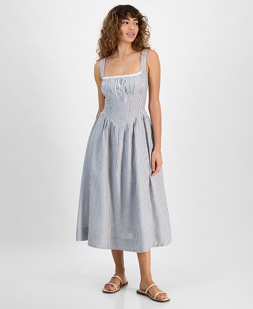 And Now This Women's Sleeveless Corset Midi Dress Women's Fashion Shoes & Accessories