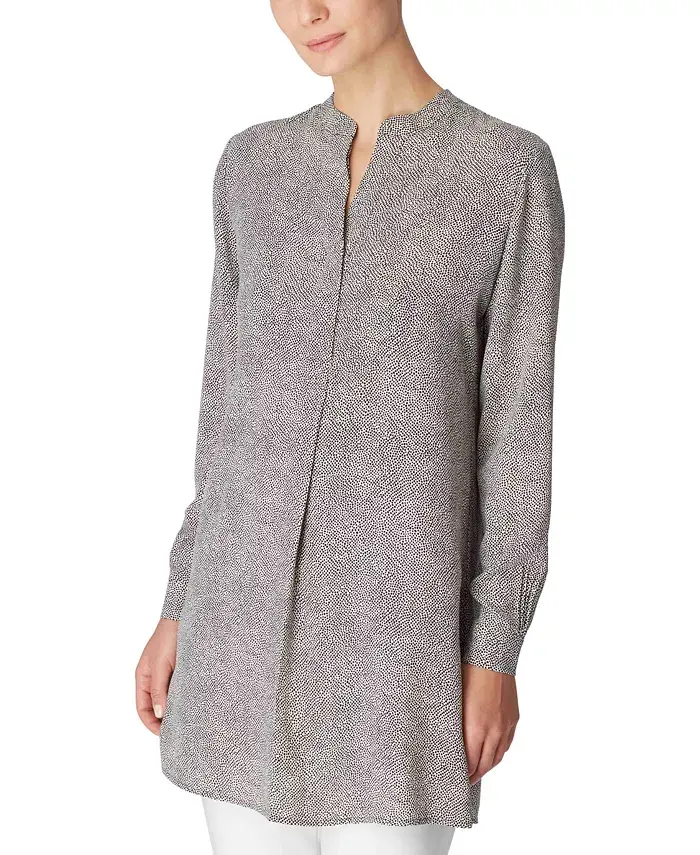 Anne Klein Printed Long-Length Tunic Women's Fashion Shoes & Accessories