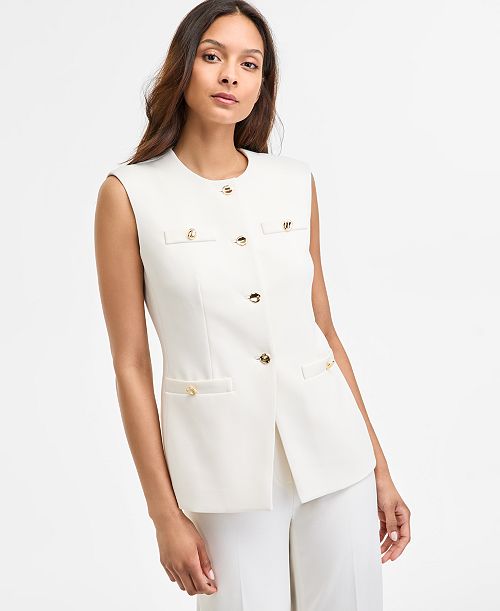 Anne Klein Women's Four-Button Vest Women's Fashion Shoes & Accessories
