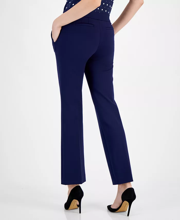 Anne Klein Women's Mid-Rise Pull-On Slash-Pocket Pants Women's Fashion Shoes & Accessories