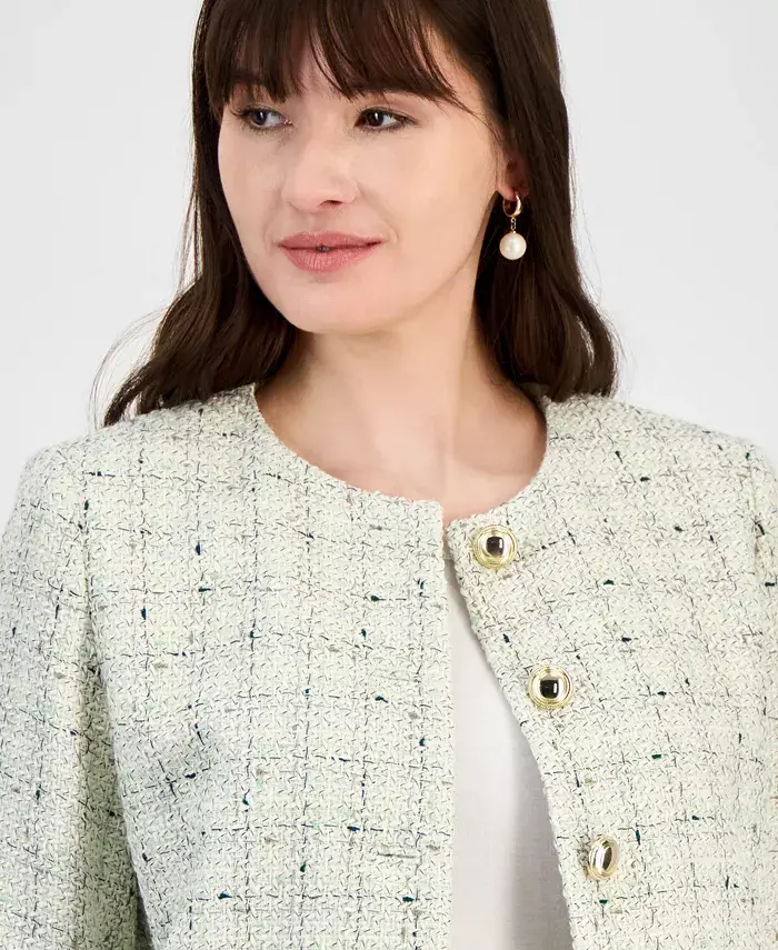 Anne Klein Women's Tweed Jacket Women's Fashion Shoes & Accessories