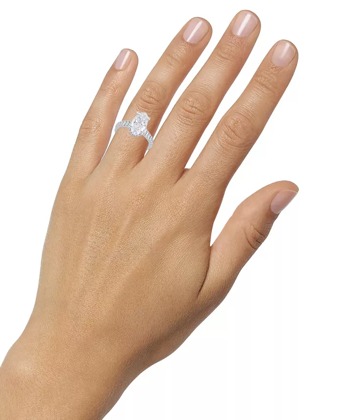 Badgley Mischka Certified Lab Grown Diamond Oval Engagement Ring (2-1/2 Ct. T.w.) In 14k Gold Jewelry & Watches