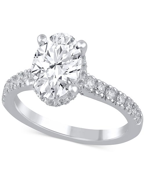 Badgley Mischka Certified Lab Grown Diamond Oval Engagement Ring (2-1/2 ct. t.w.) in 14k Gold Jewelry & Watches Badgley Mischka Certified Lab Grown Diamond Oval Engagement Ring (2-1/2 ct. t.w.) in 14k Gold Jewelry & Watches