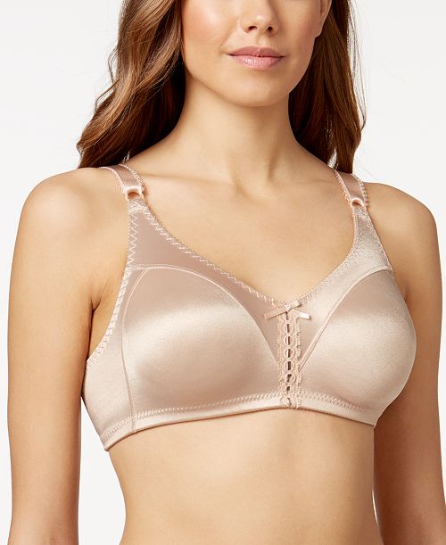 Bali Double Support Tailored Wireless Lace Up Front Bra 3820 Women's Fashion Shoes & Accessories
