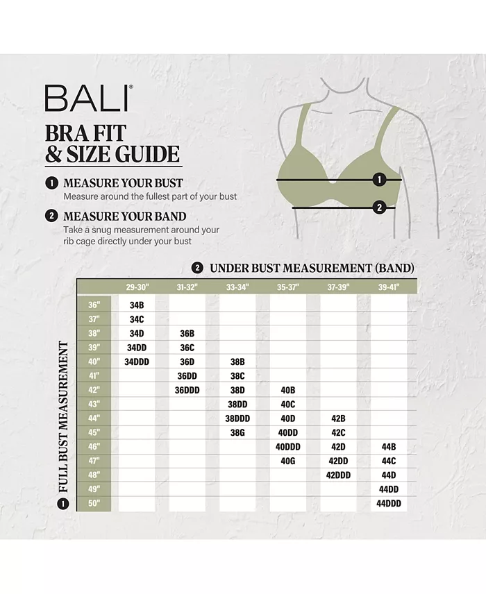 Bali Women's Breathe Lace Underwire Bra DF7590 Women's Fashion Shoes & Accessories