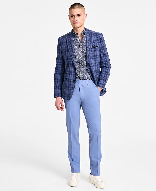 Bar III Men's Slim-Fit Plaid Sport Coat Created for Macy's Men's Fashion & Accessories