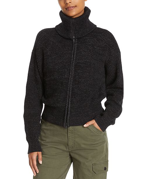 BASS OUTDOOR Women's Funnel-Neck Zippered Sweater Women's Fashion Shoes & Accessories