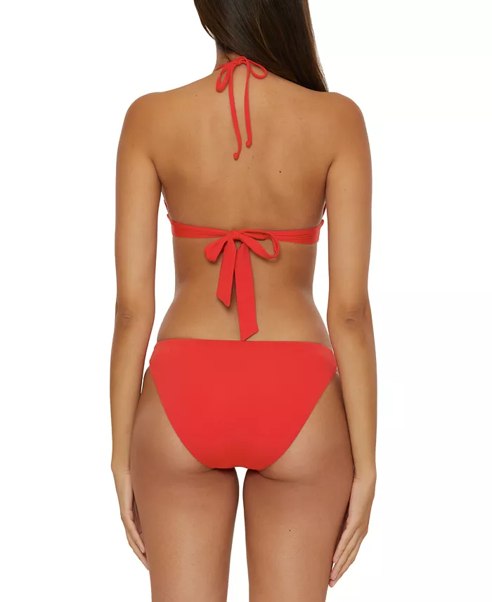 Becca Women's Fiesta Halter Bikini Top & Side-Tab Bottoms Women's Fashion Shoes & Accessories