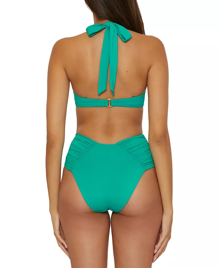 Becca Women's Ruched Underwire Bikini Top & High-Waist Bottoms Women's Fashion Shoes & Accessories