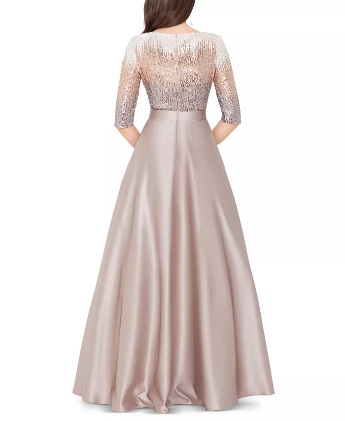 Betsy & Adam Embellished Satin Gown Women's Fashion Shoes & Accessories