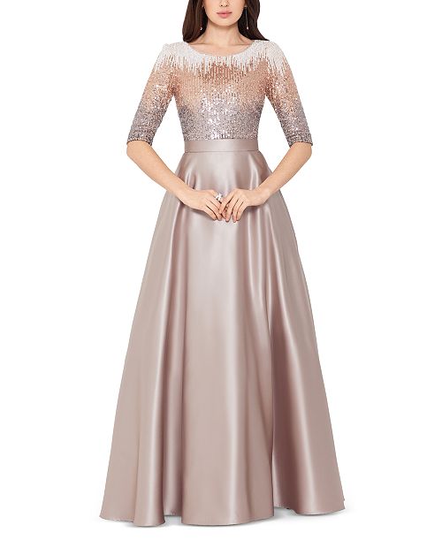 Betsy & Adam Embellished Satin Gown Women's Fashion Shoes & Accessories