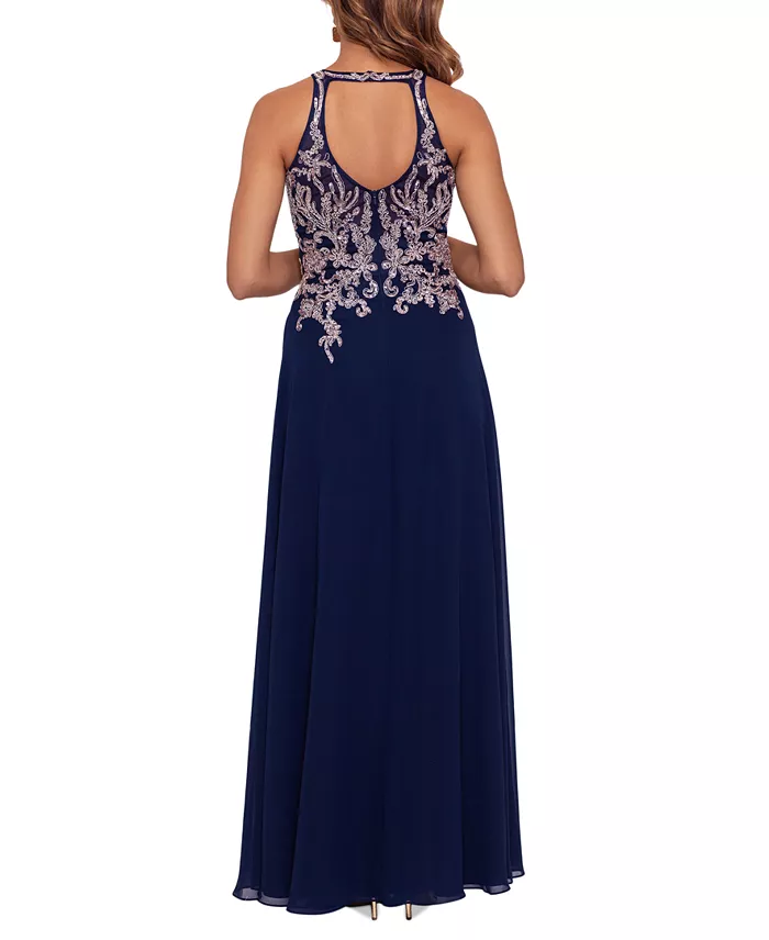 Betsy & Adam Petite Embroidered Gown Women's Fashion Shoes & Accessories