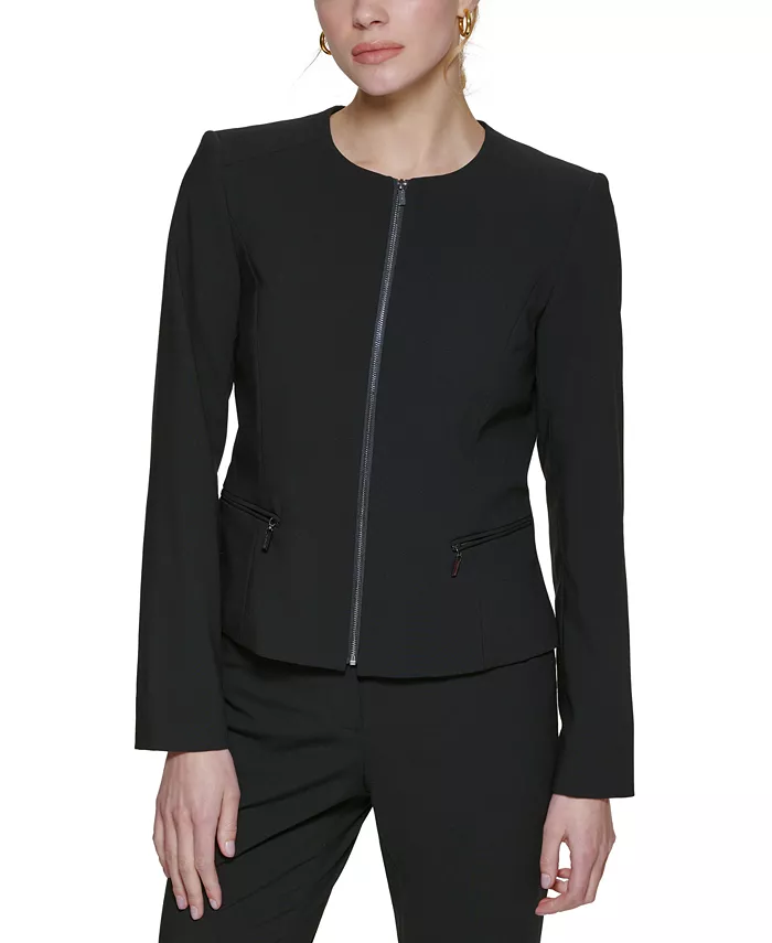 Calvin Klein Collarless Blazer Women's Fashion Shoes & Accessories