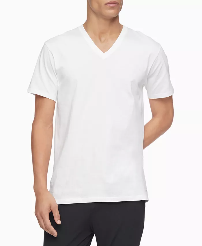 Calvin Klein Men's 3-Pack Cotton Classics Short-Sleeve V-Neck Undershirts Men's Fashion & Accessories