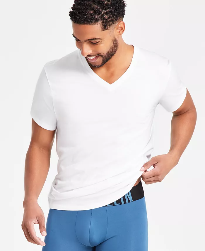 Calvin Klein Men's 3-Pack Cotton Classics Short-Sleeve V-Neck Undershirts Men's Fashion & Accessories