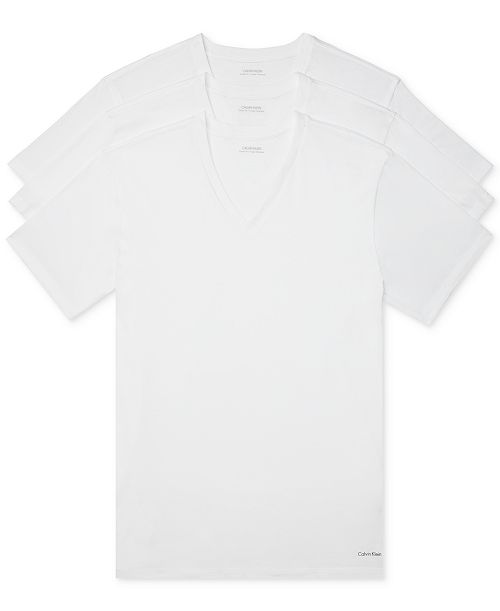 Calvin Klein Men's 3-Pack Cotton Classics Short-Sleeve V-Neck Undershirts Men's Fashion & Accessories