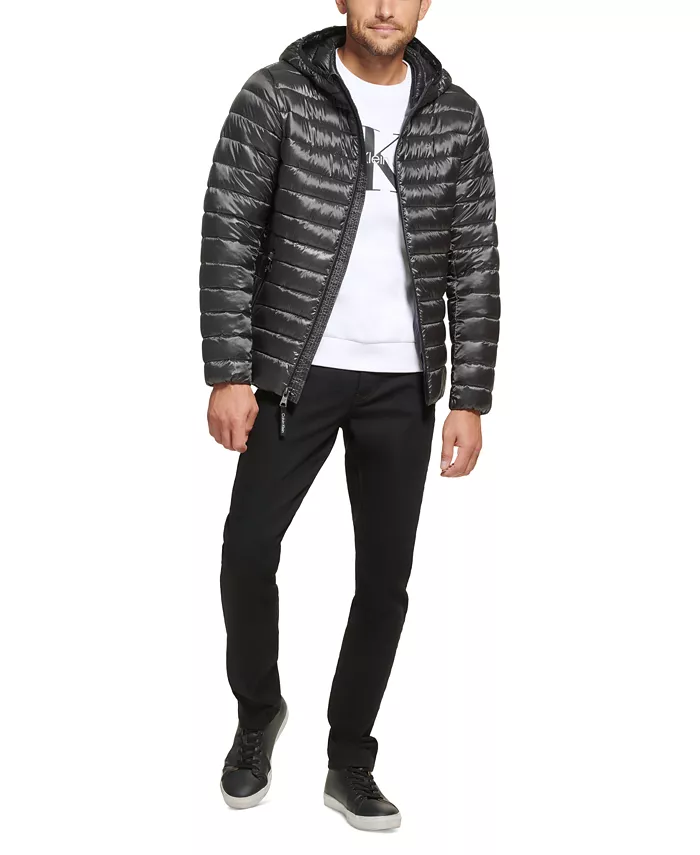 Calvin Klein Men's Hooded & Quilted Packable Jacket Men's Fashion & Accessories