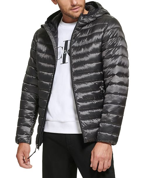 Calvin Klein Men's Hooded & Quilted Packable Jacket Men's Fashion & Accessories