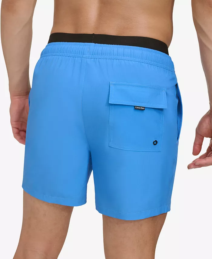 Calvin Klein Men's Logo Elastic Waist Modern Euro 5" Volley Swim Trunks Men's Fashion & Accessories