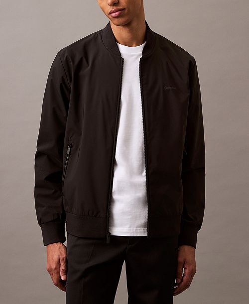 Calvin Klein Men's Logo-Print Matte Bomber Jacket Men's Fashion & Accessories
