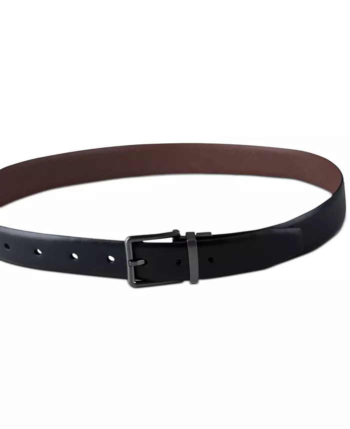 Calvin Klein Men's Reversible Textured Leather Dress Belt Created For Macy's Men's Fashion & Accessories