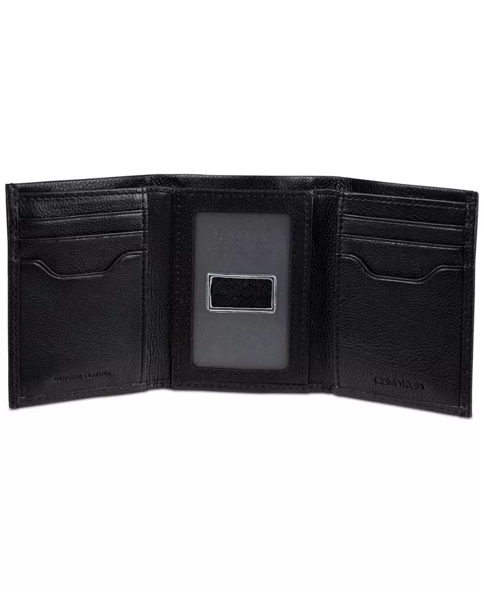 Calvin Klein Men's Soft Milled Trifold Wallet Men's Fashion & Accessories