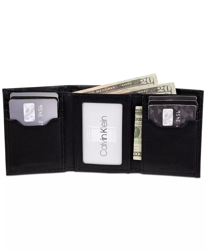 Calvin Klein Men's Soft Milled Trifold Wallet Men's Fashion & Accessories