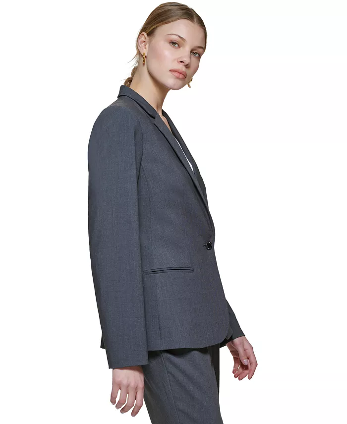 Calvin Klein One-Button Blazer Regular And Petite Sizes Women's Fashion Shoes & Accessories