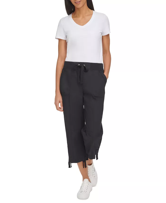 Calvin Klein Women's Convertible Cargo Capri Pants Women's Fashion Shoes & Accessories