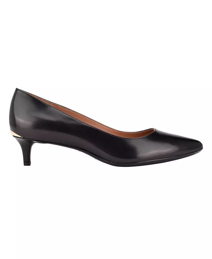Calvin Klein Women's Gabrianna Pointed Toe Kitten Heel Pumps Women's Fashion Shoes & Accessories