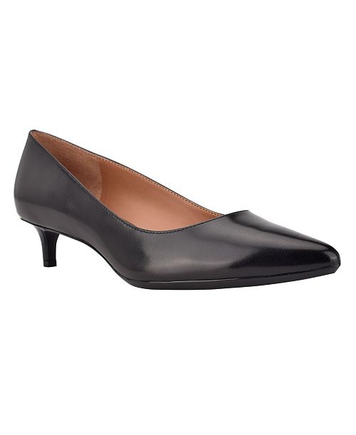 Calvin Klein Women's Gabrianna Pointed Toe Kitten Heel Pumps Women's Fashion Shoes & Accessories