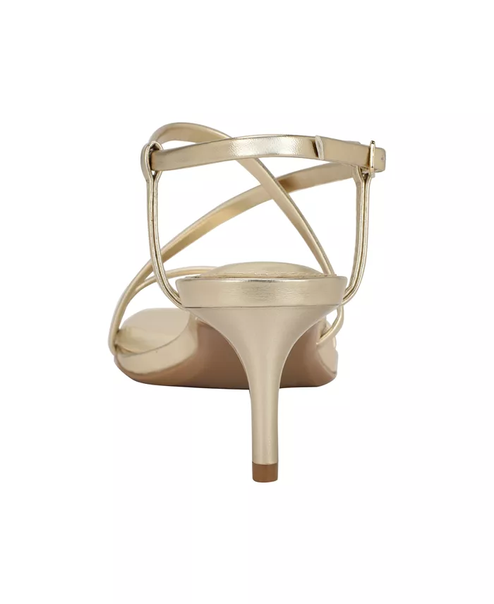 Calvin Klein Women's Ishaya Strappy Low Stiletto Sandals Women's Fashion Shoes & Accessories