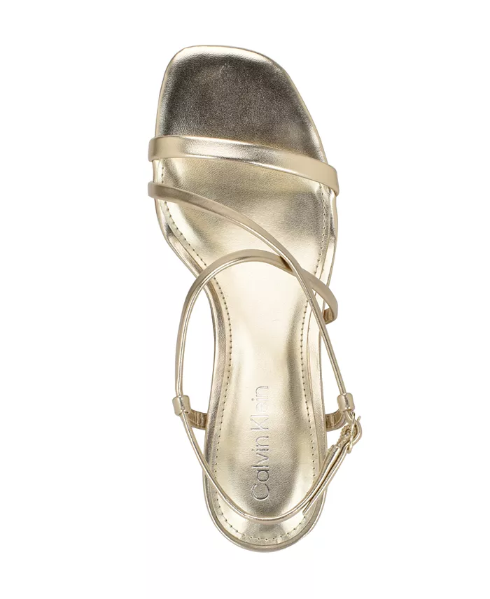 Calvin Klein Women's Ishaya Strappy Low Stiletto Sandals Women's Fashion Shoes & Accessories
