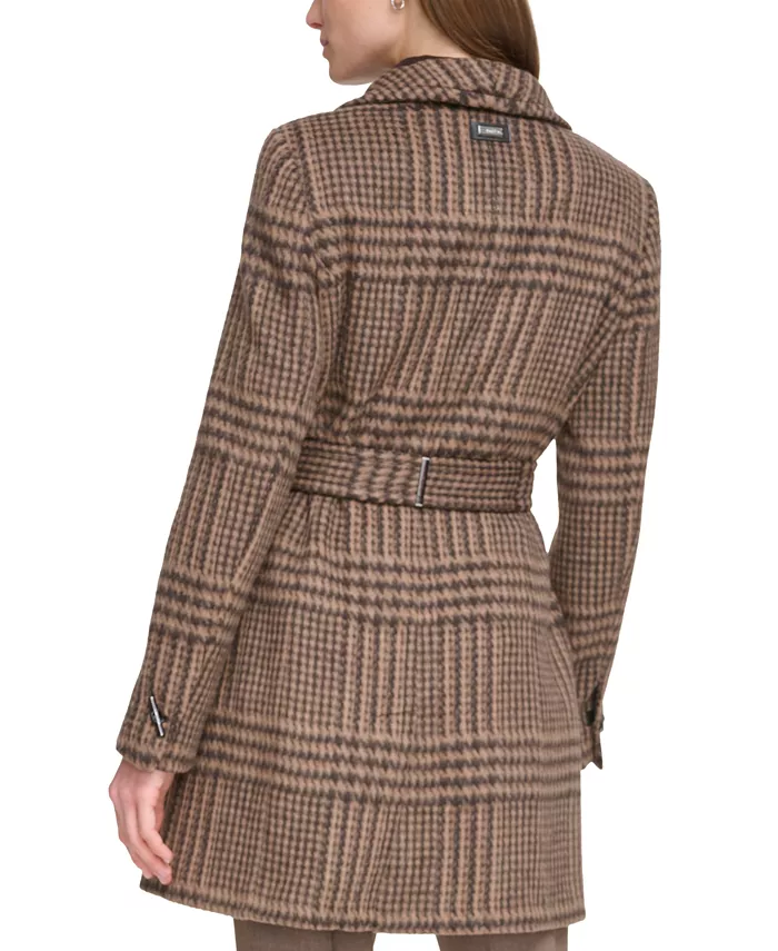 Calvin Klein Womens Asymmetrical Belted Wrap Coat Created For Macys Women's Fashion Shoes & Accessories