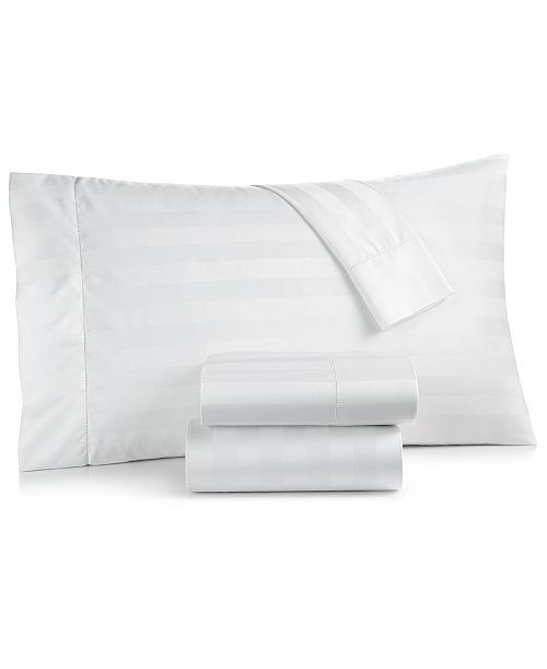 Charter Club 1.5" Stripe 550 Thread Count 100% Cotton 4-Pc. Sheet Set Queen Exclusively at Macy’s Bed & Bath