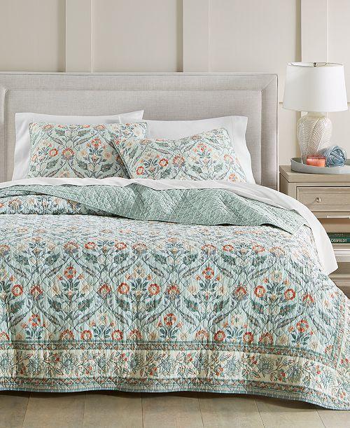 Charter Club Jacobean Border 3-Pc. Quilt Set King Exclusively at Macy's Bed & Bath