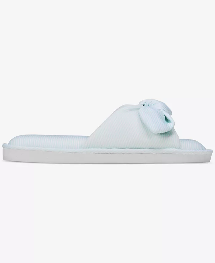 Charter Club Women's Striped Bow Slide Slippers Exclusively At Macy's Women's Fashion Shoes & Accessories