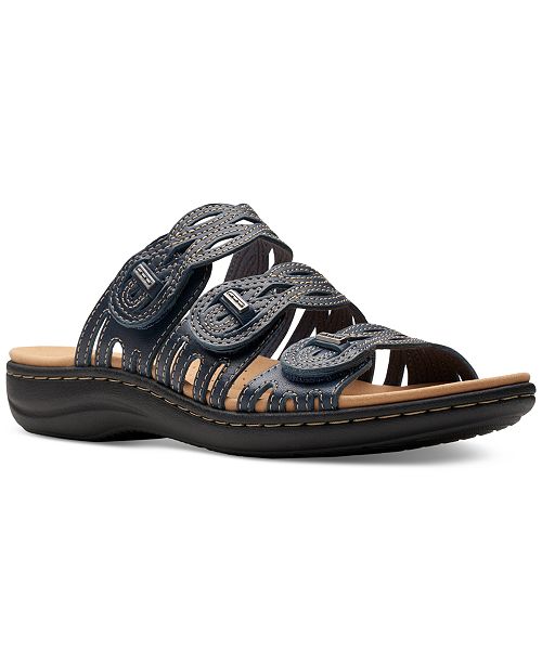Clarks Laurieann Ruby Scalloped Twist Strap Slide Sandals Women's Fashion Shoes & Accessories