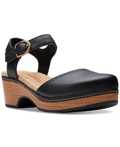 Clarks Paizlee Bay Clog-Style Block Heel Platform Shoes Women's Fashion Shoes & Accessories
