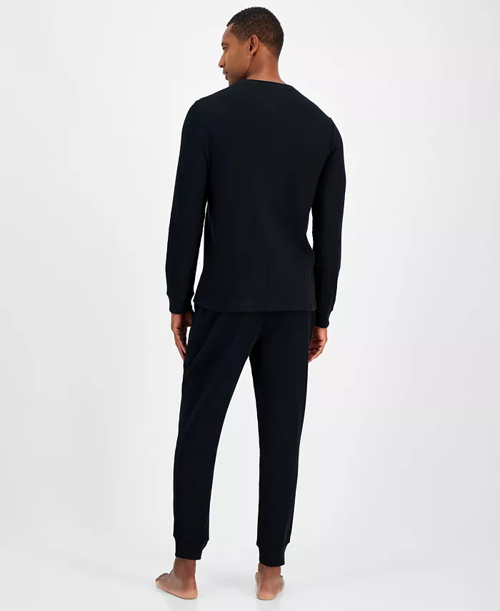 Club Room Men's Waffle Long-Sleeve T-Shirt & Pajama Pant Set Created For Macys Men's Fashion & Accessories