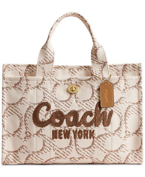 COACH Medium Signature Canvas Cargo Tote Bag Handbags Purses & Accessories COACH Medium Signature Canvas Cargo Tote Bag Handbags Purses & Accessories