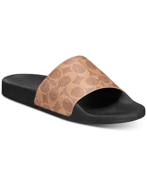 COACH Women's Udele Sport Pool Open-Toe Flat Slides Women's Fashion Shoes & Accessories
