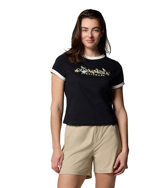 Columbia Women's Rolling Bend Graphic Ringer Top Women's Fashion Shoes & Accessories